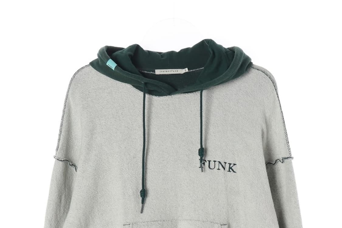 인스턴트펑크 그린 오버핏 자수 후드티 3 상품이미지3