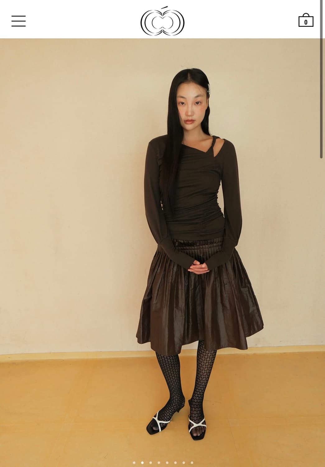 콜로신스 핀턱 미디스커트 상품이미지2