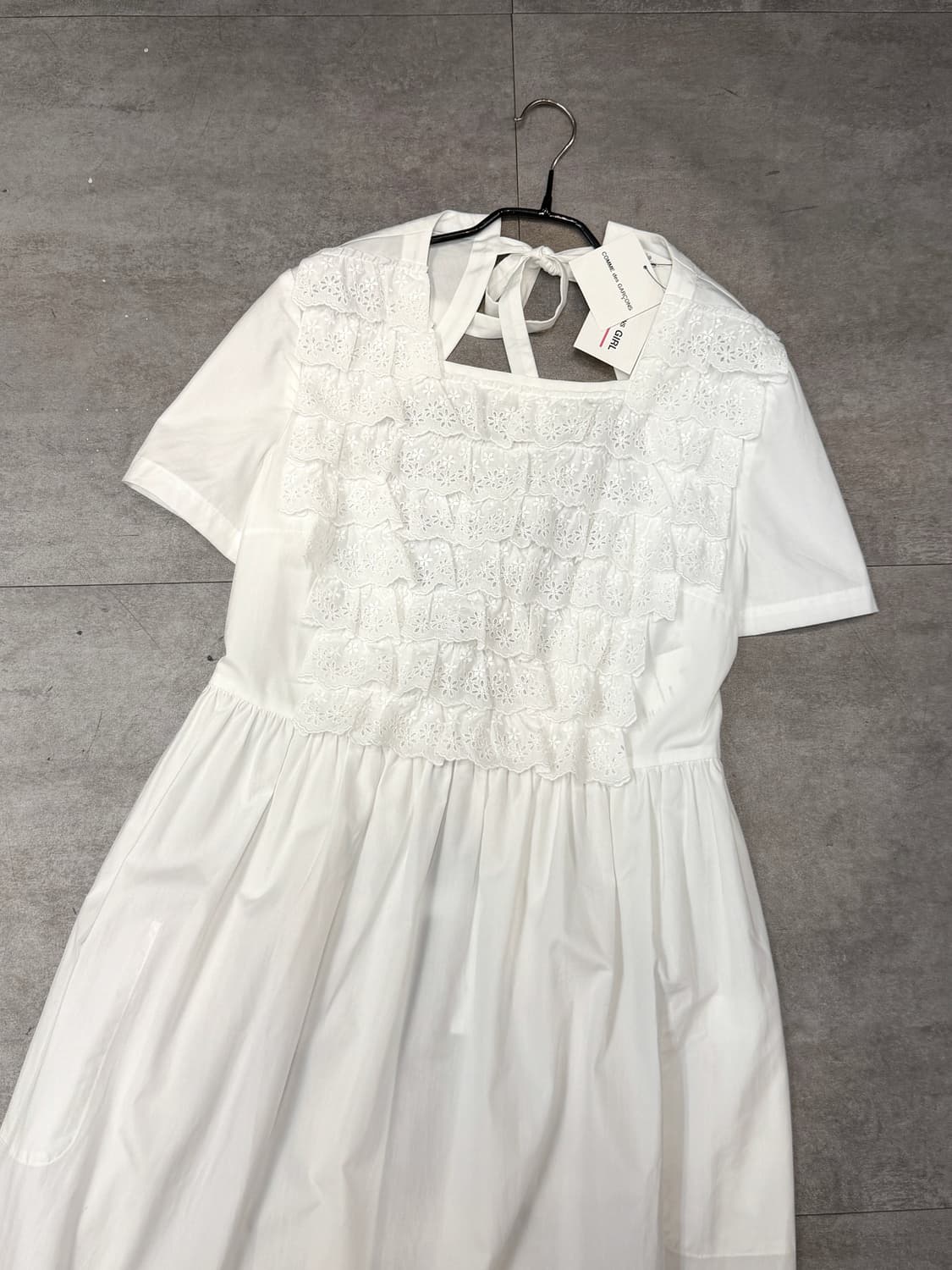 꼼데가르송 걸 포플린 레이스 디테일 원피스 상품이미지1