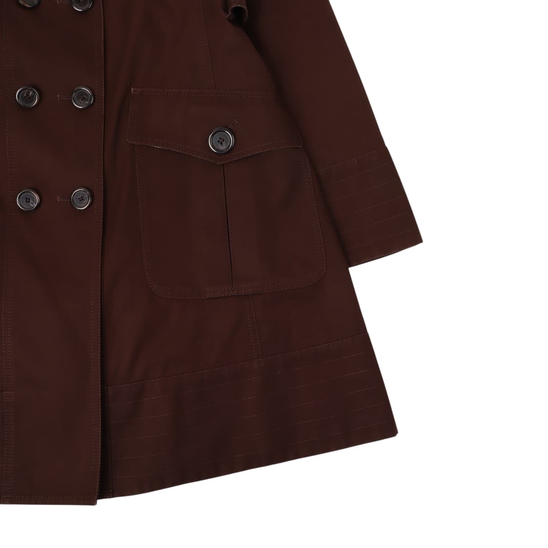 버버리 블루라벨 다크브라운 더블 트렌치코트 상품이미지4