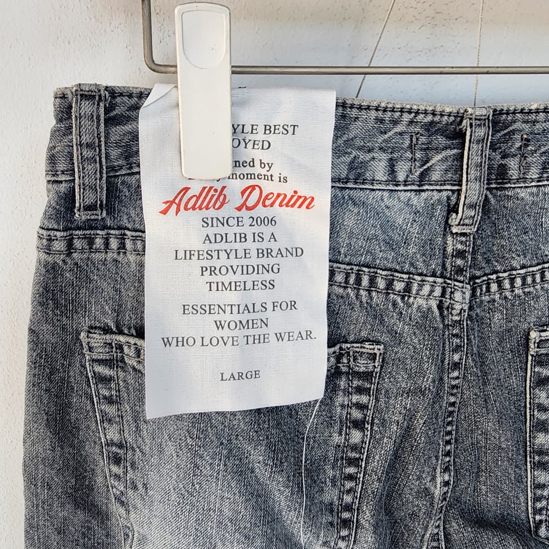 애드립 데님 빈티지 워싱 데님 팬츠 상품이미지5