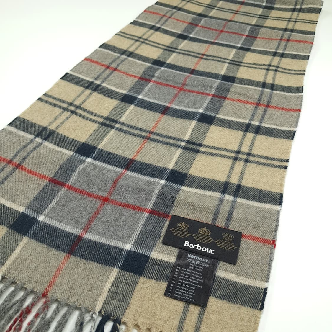 MX245 바버 클래식 타탄체크 램스울 빅사이즈 목도리 머플러 상품이미지2