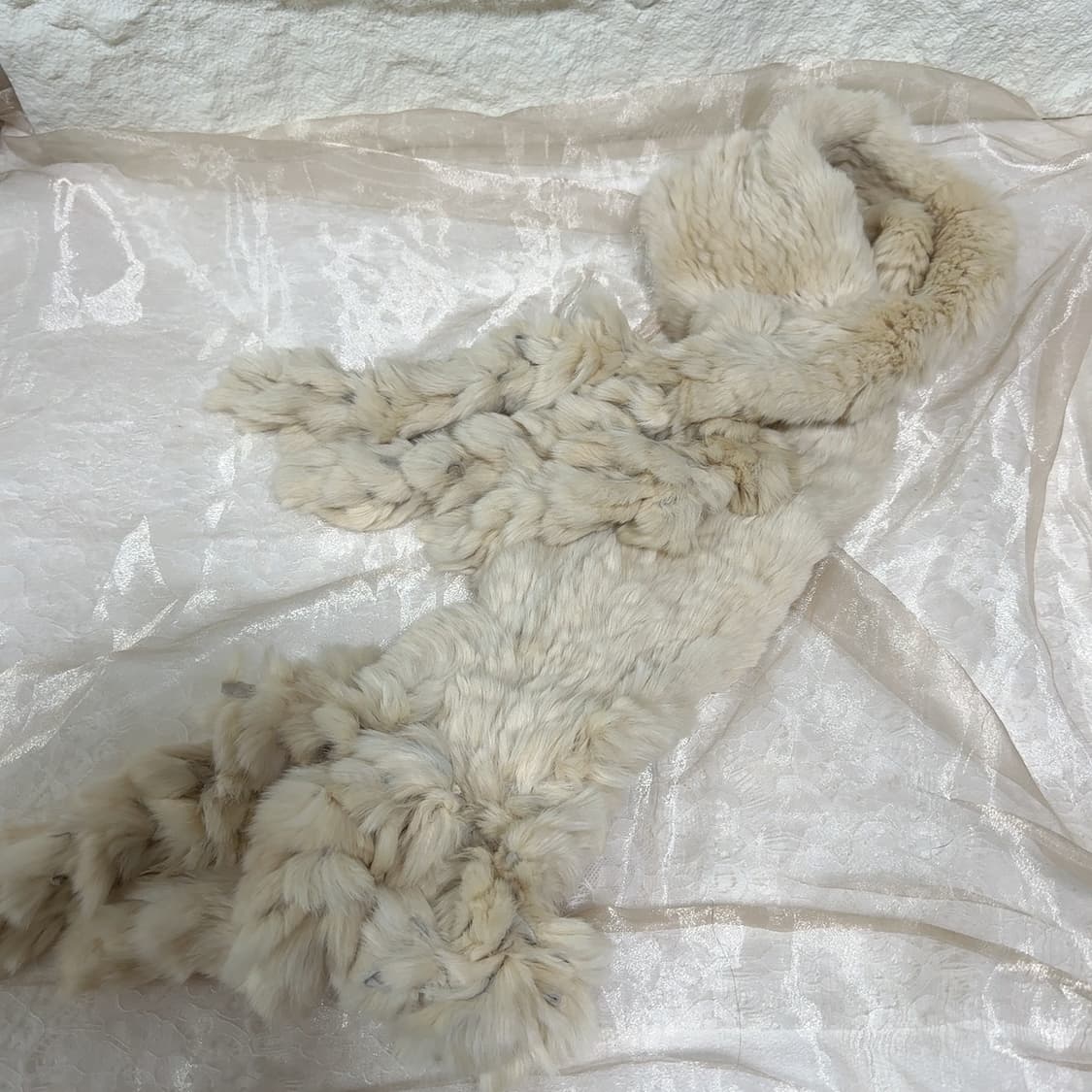 빈티지 래빗 토끼털 목도리 스카프 상품이미지2