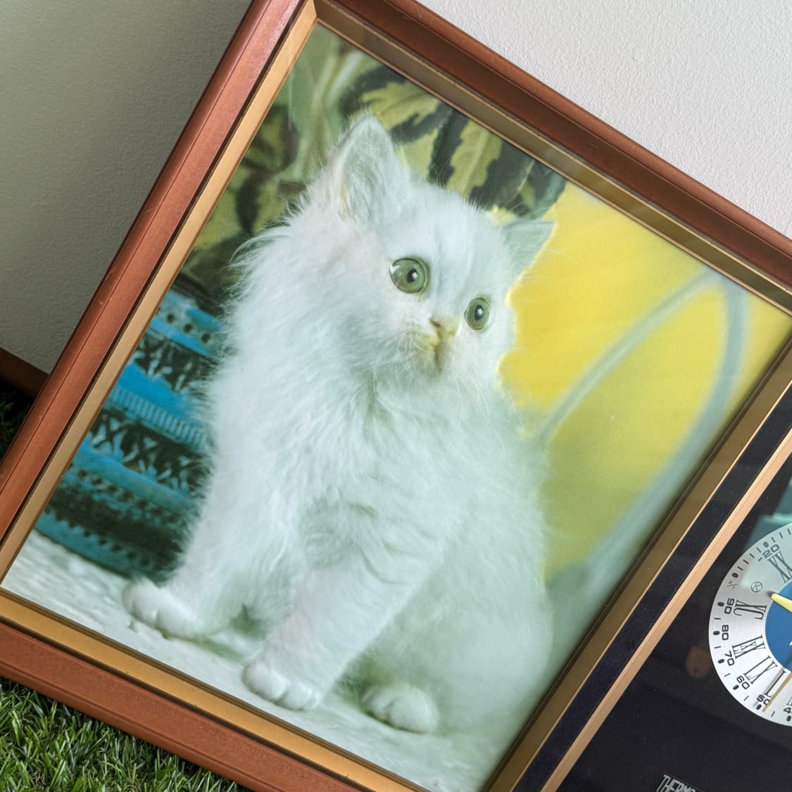 일본 고전 빈티지 쇼와 레트로 고양이 시계 액자 인테리어 소품 상품이미지4