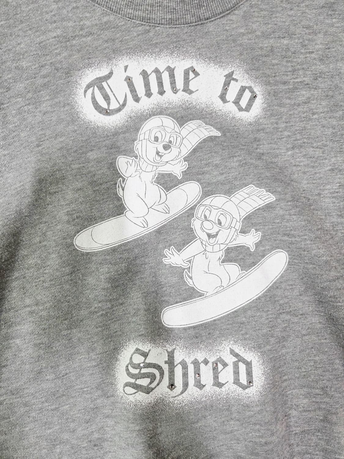 로베 디즈니 콜라보 멜란지 그레이 맨투맨 상품이미지4