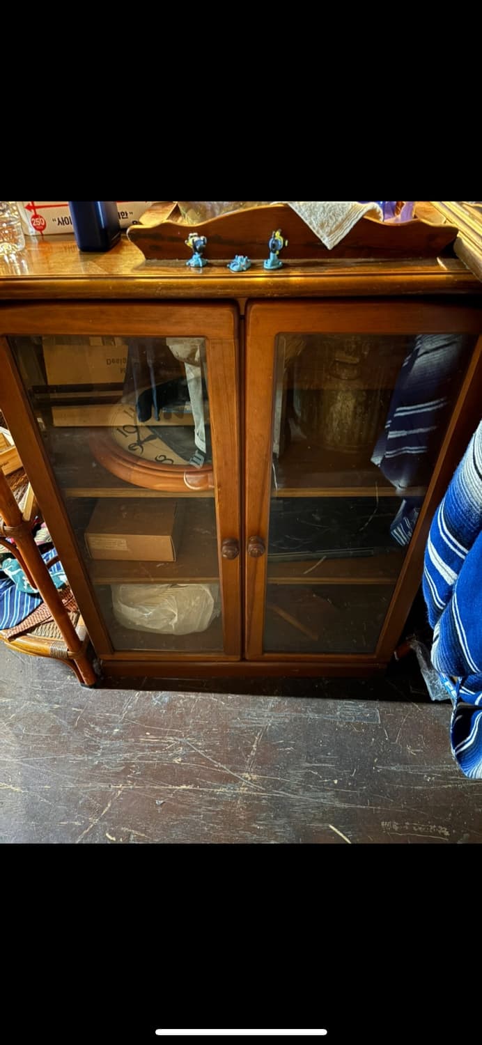 빈티지 원목 유리장 상품이미지1