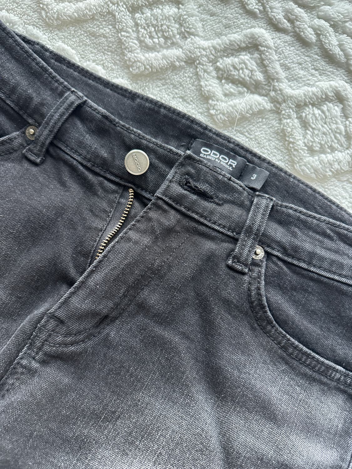 ODOR(오도어) 빈티지 로우 쇼츠 블랙(3) 상품이미지2