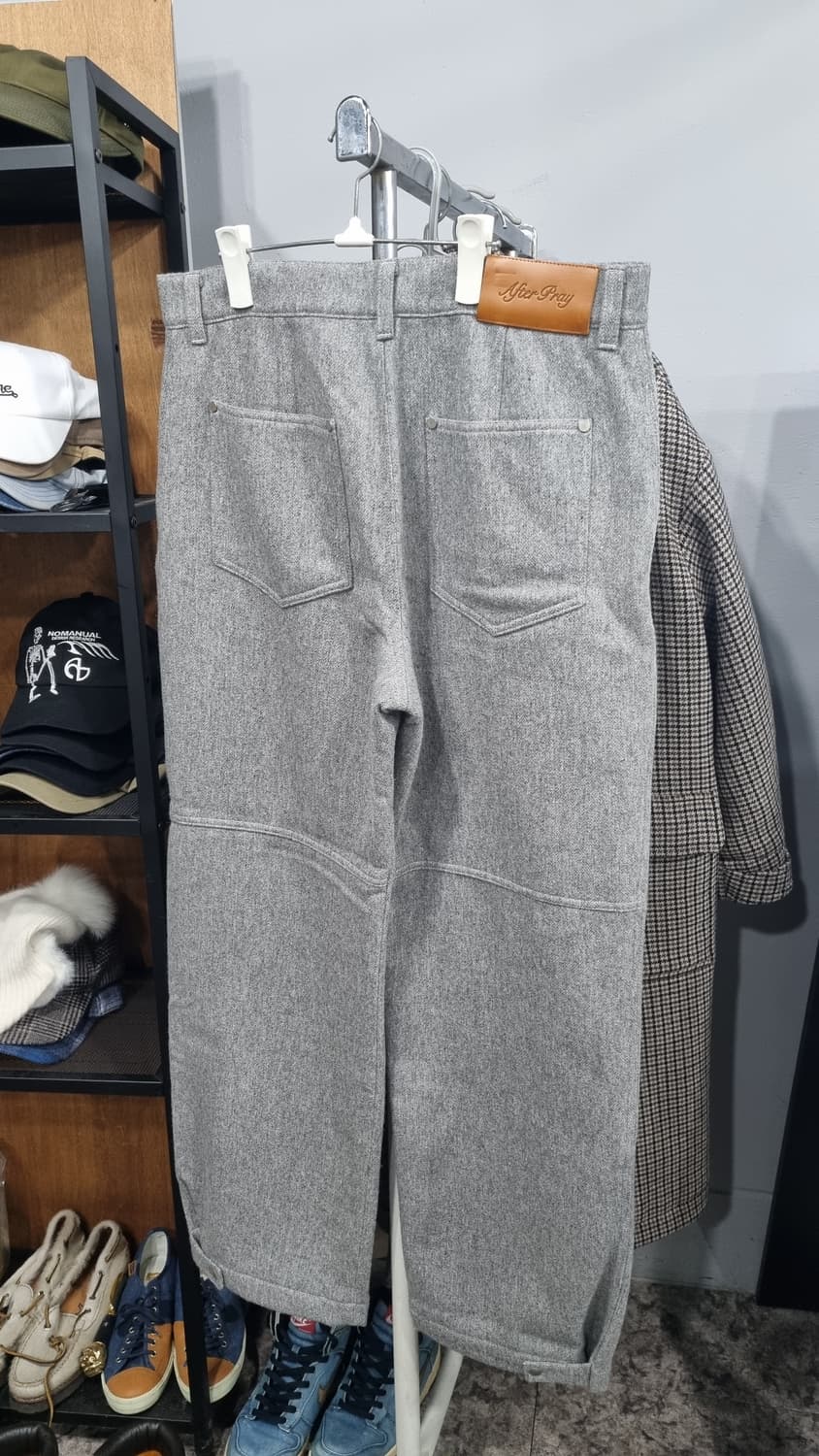 에프터 프레이 그레이색 울혼방 와이드팬츠 34size 거의새거 상품이미지2