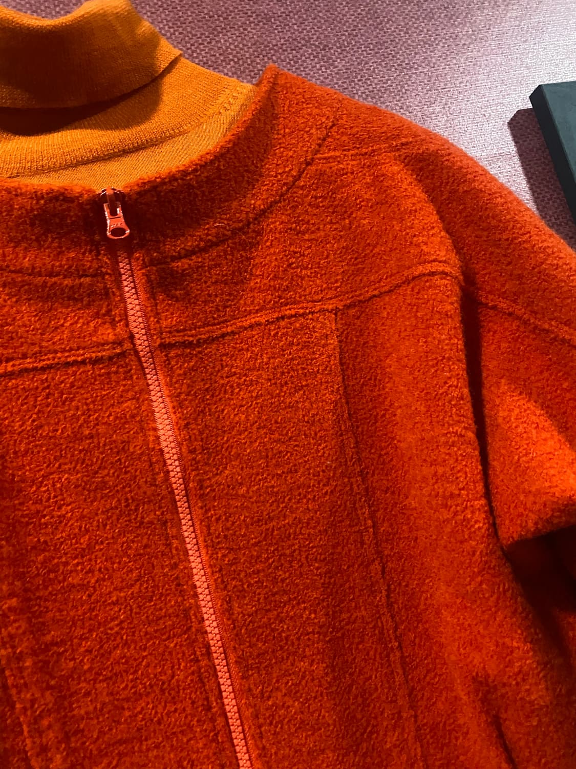 오렌지 울 혼방 숏 코트 상품이미지2