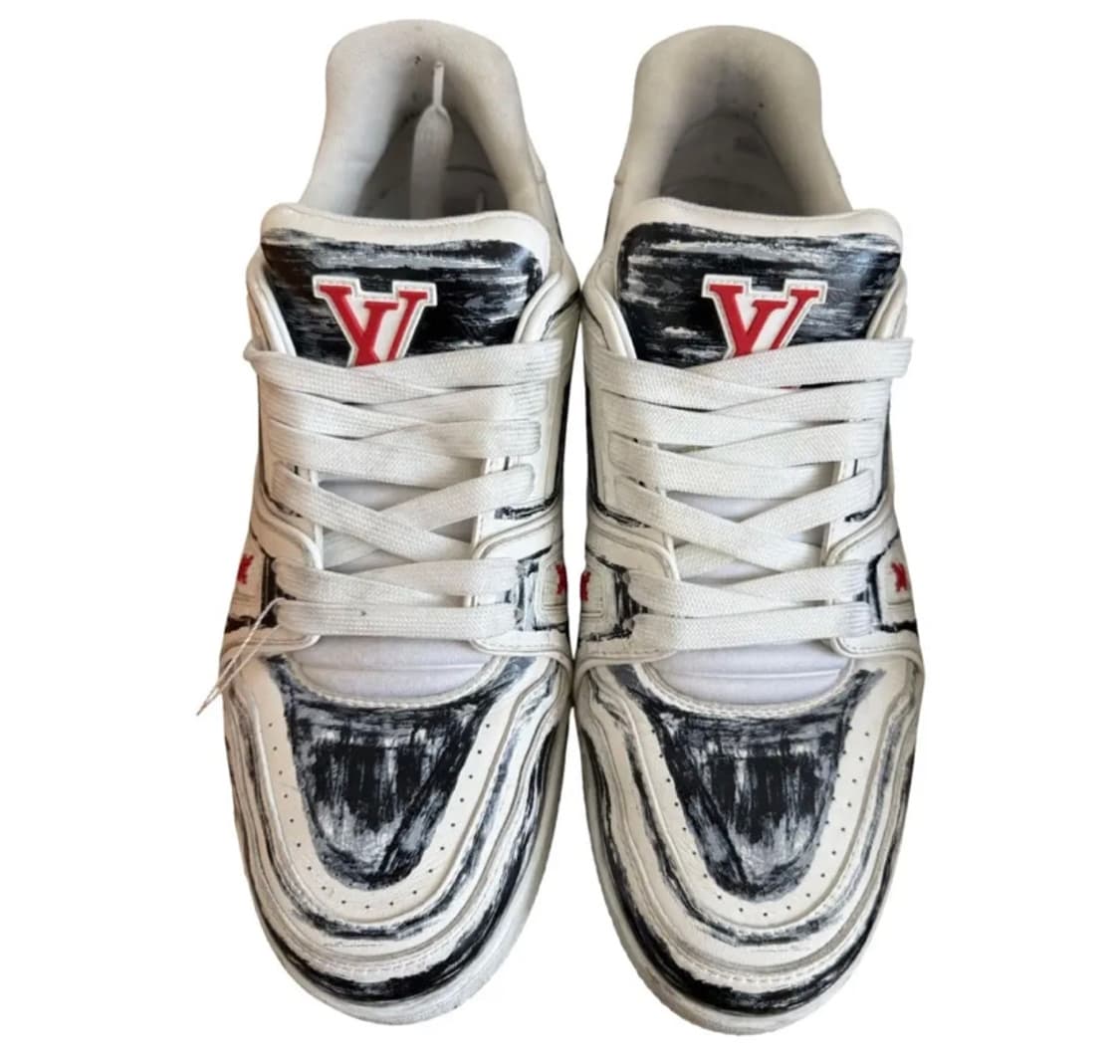 [정품] 루이비통 LV 트레이너 로우 스니커즈 화이트 투톤 스니커즈 상품이미지1