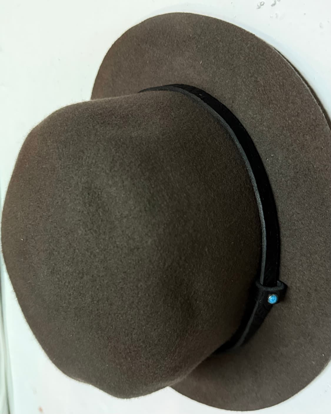 CA4LA 터키석 & 스탬핑 레더 밴드 울 펠트 페도라 OS 상품이미지3