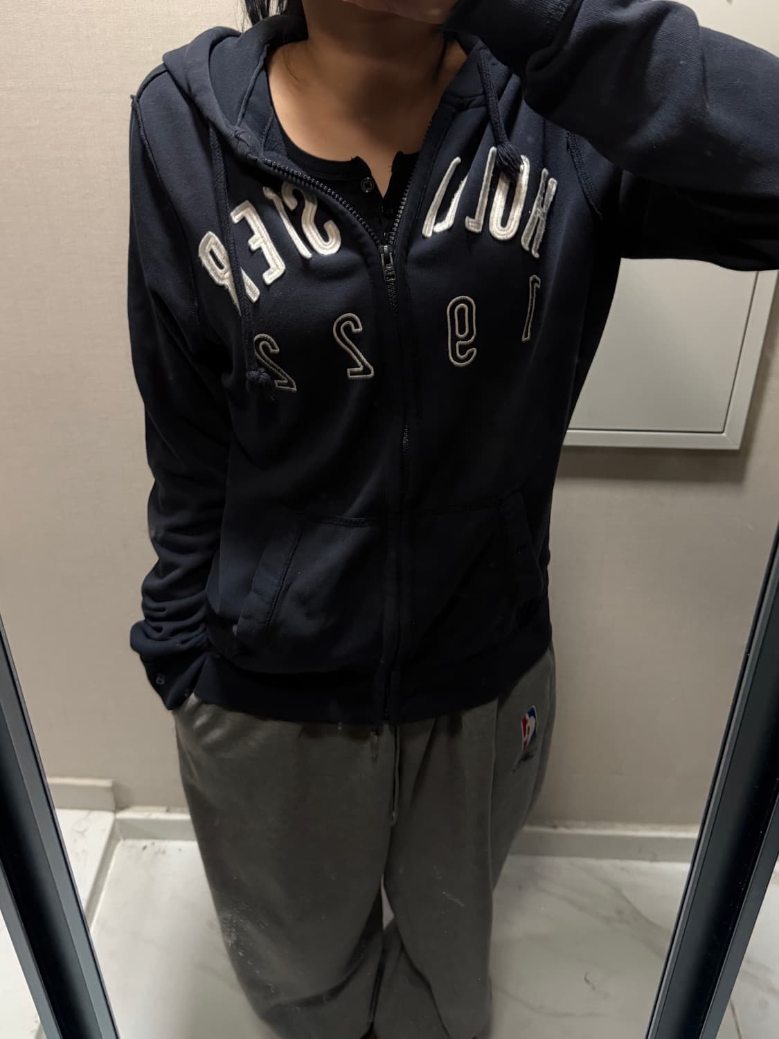 홀리스터 네이비 후드집업 m 상품이미지1