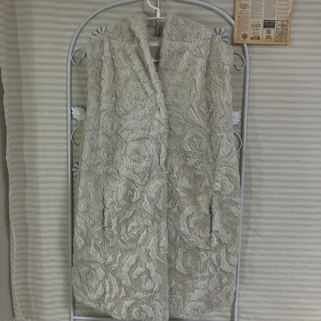 빈티지 아이보리 로즈 펄 조끼 911 y2k 스트릿 모리 갸루 일본빈티지 상품이미지1