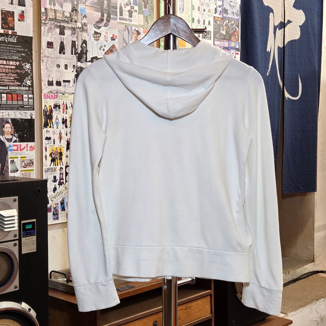 JPN 화이트 절개 라인 투웨이 후드집업 상품이미지4