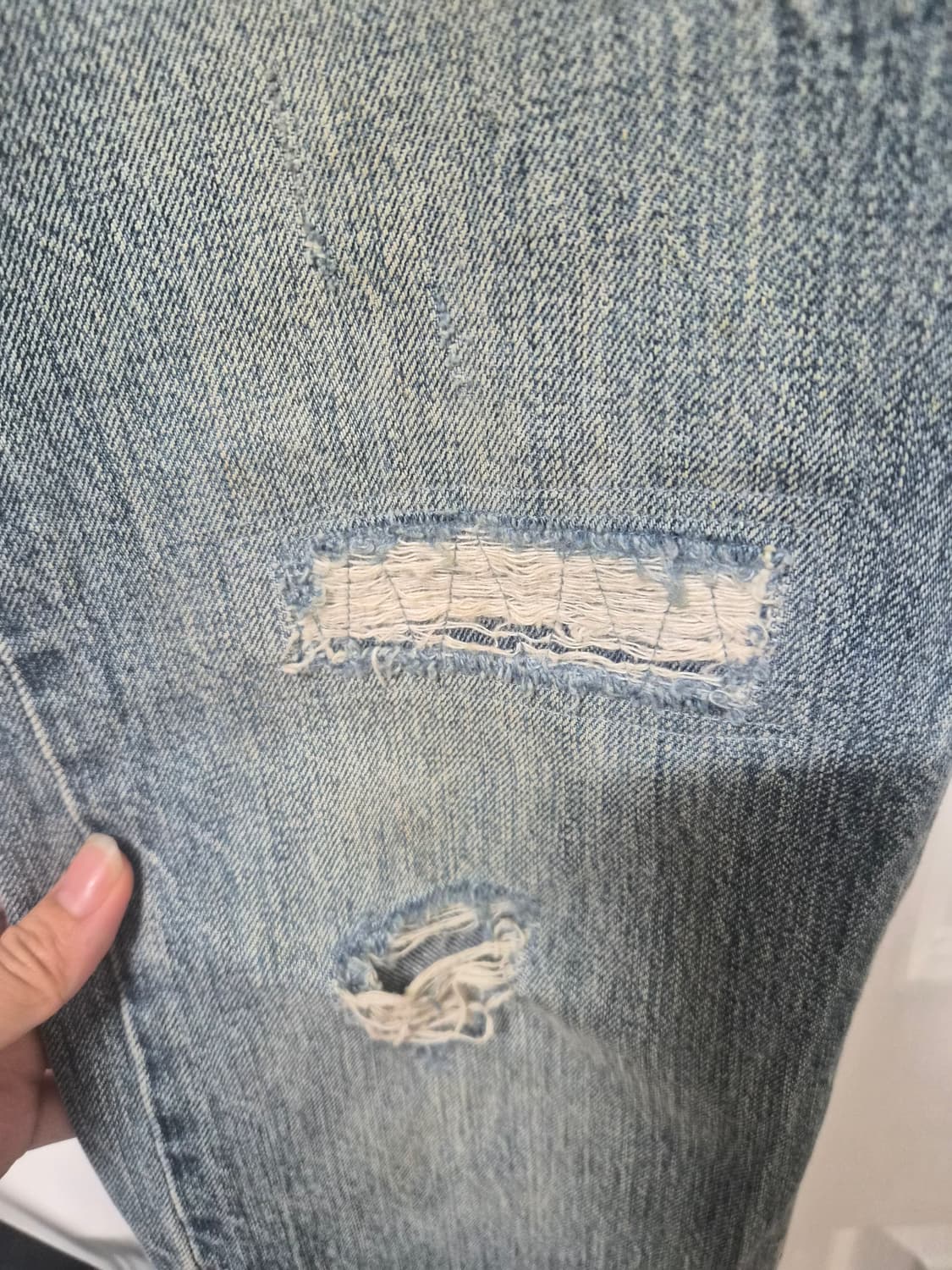 리바이스 501 데미지 워싱 청바지 상품이미지5