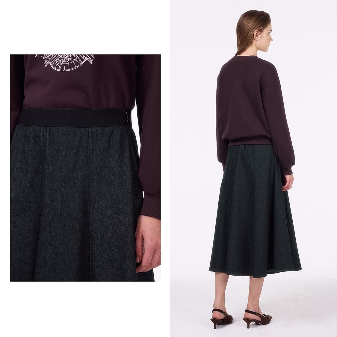 랑방컬렉션 25 플레어 데님 스커트 상품이미지2