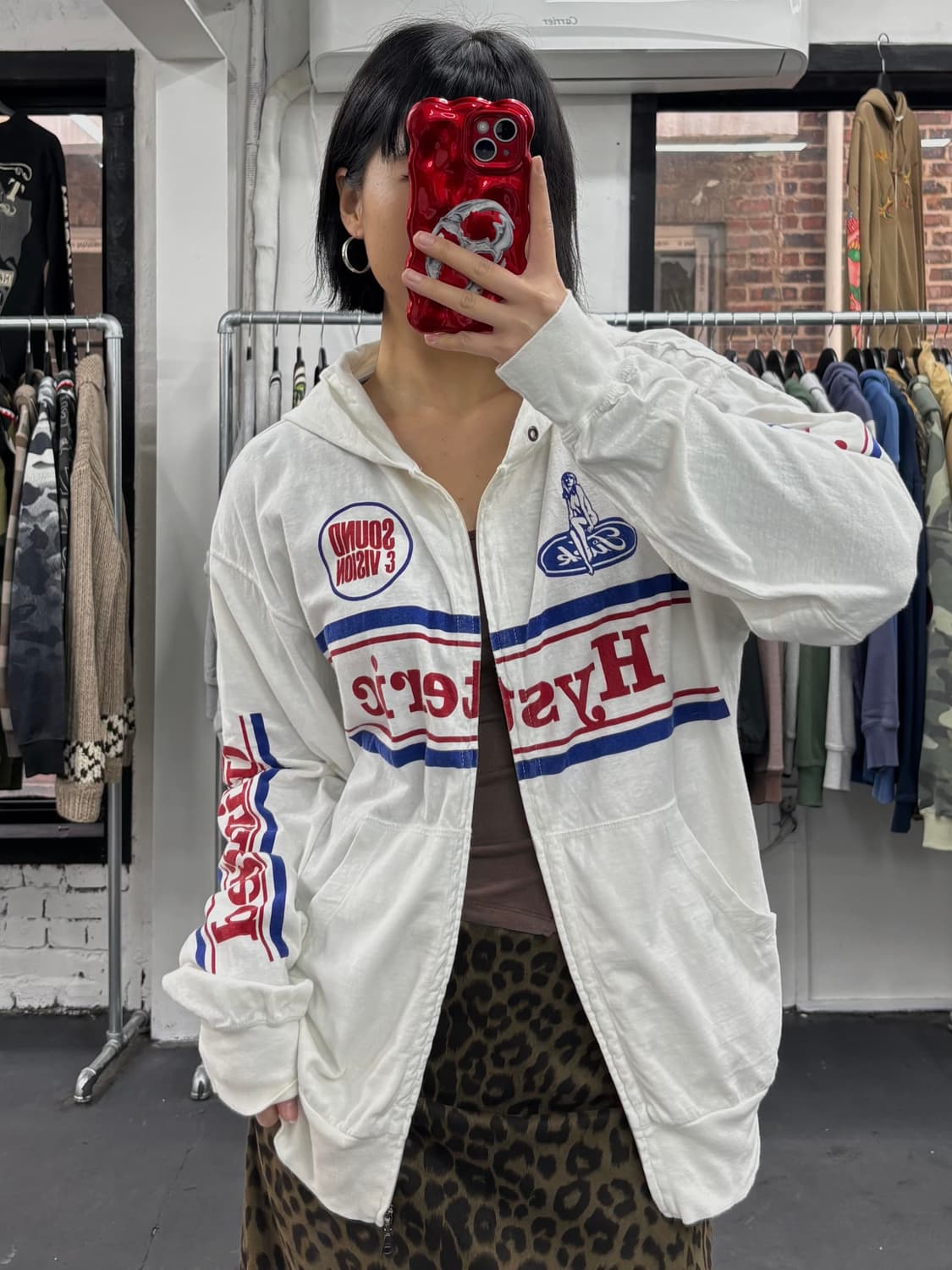 히스테릭 글래머 사이드로고 후드집업 상품이미지1