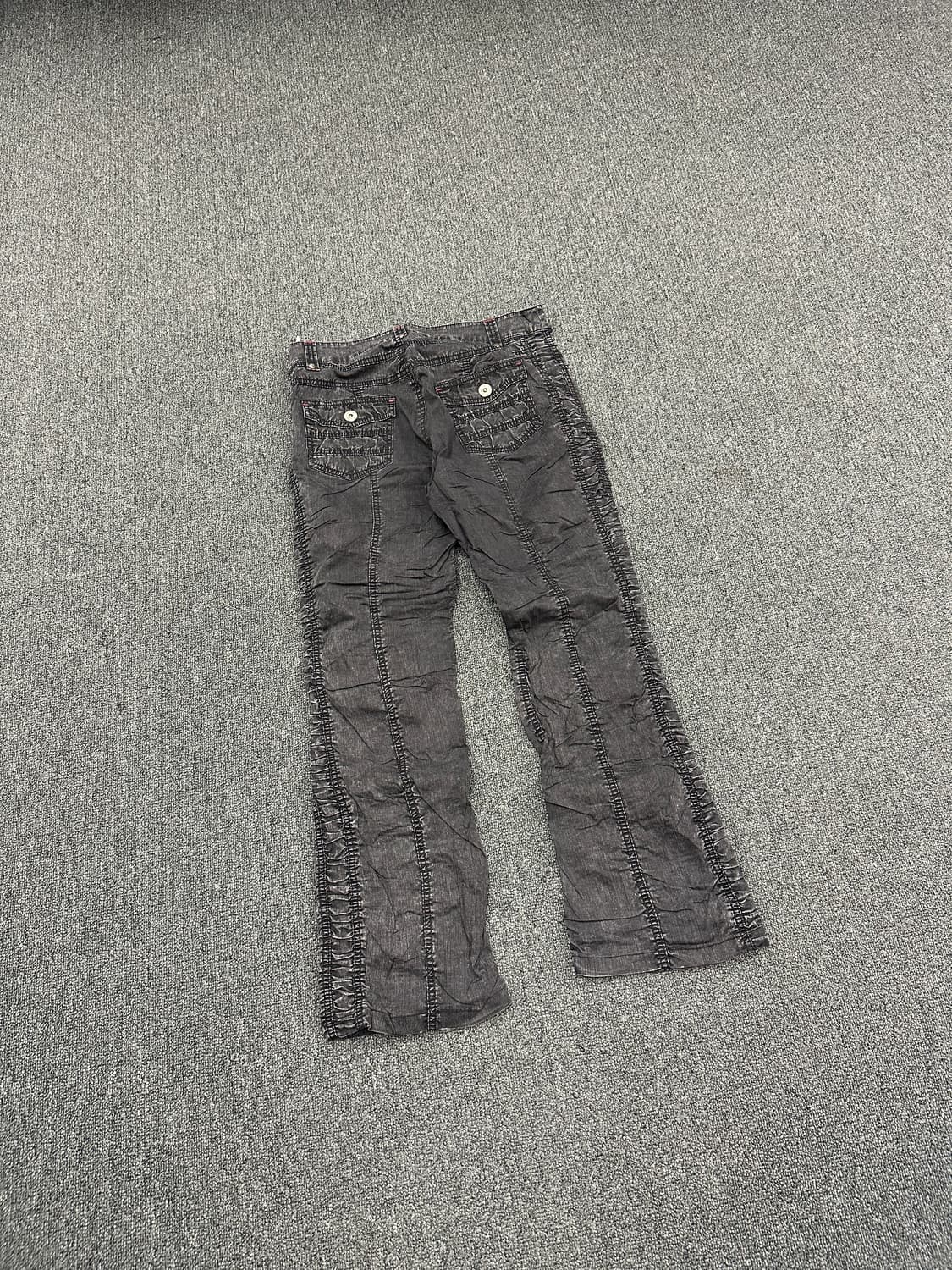 32) 재패니즈 빈티지 셔링 디테일 부츠컷 플레어진 상품이미지4