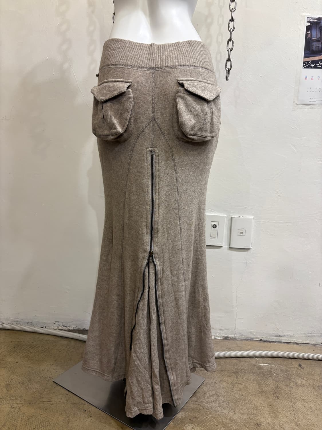 g.o.a 고아 입체포켓 오트밀 지퍼스커트 갸루 y2k 상품이미지2