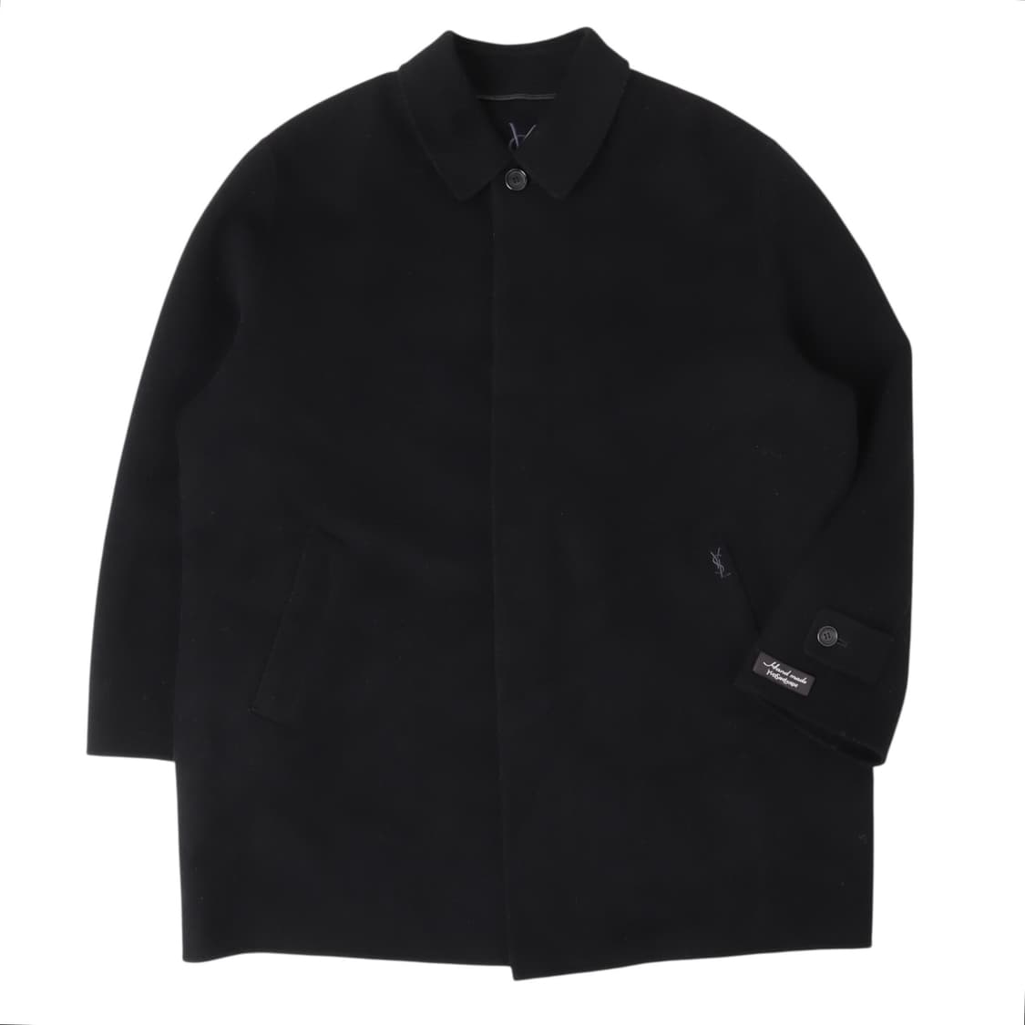 입생로랑 핸드메이드 ysl 로고 울 하프 코트 상품이미지1