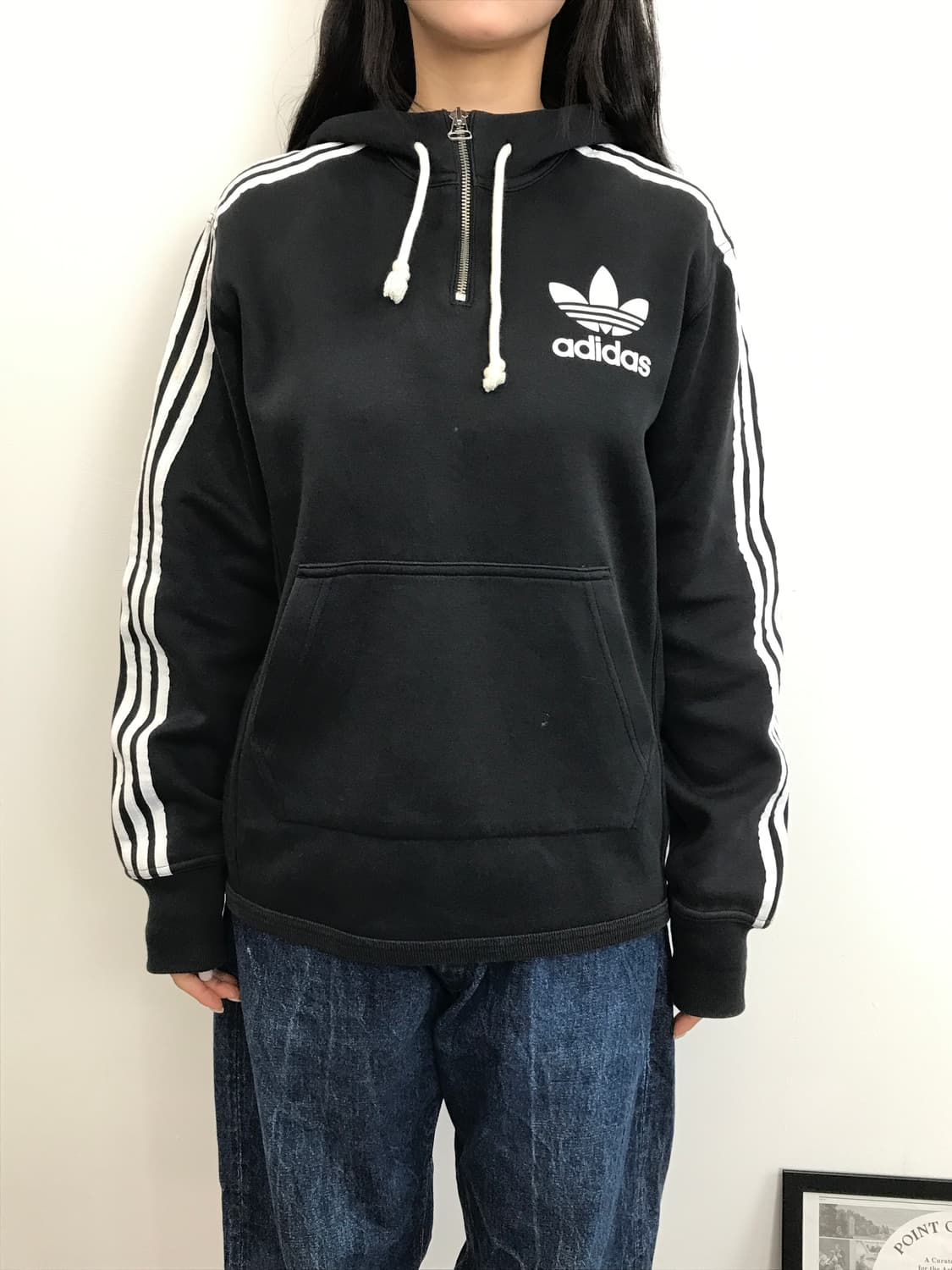 Adidas Trefoil Zip Hoodie Black 상품이미지3