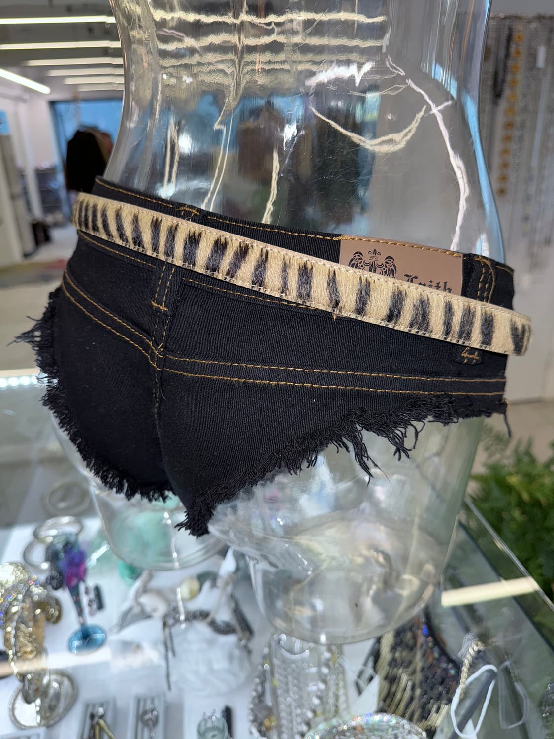 zebra thin fur belt 상품이미지3