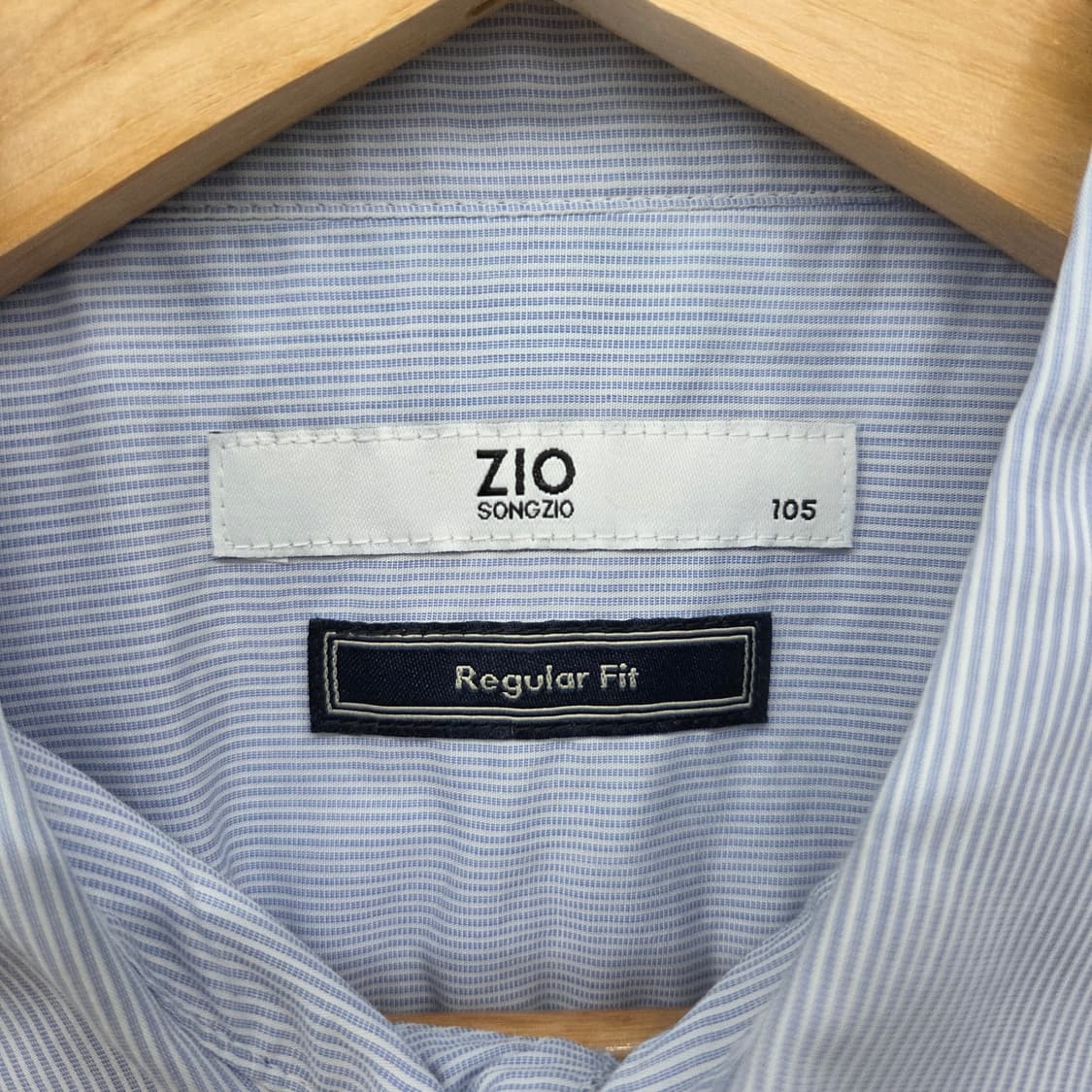 지오송지오 하늘색 스트라이프 셔츠 남성L 상품이미지3