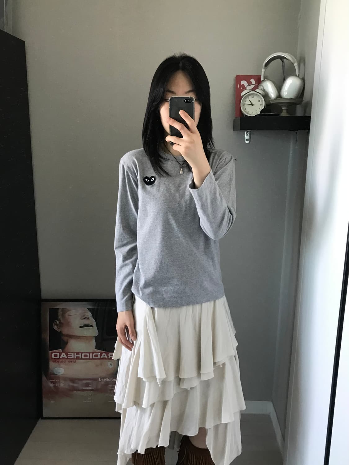 꼼데가르송 블랙 와펜 그레이 긴팔 롱슬리브티 상품이미지4