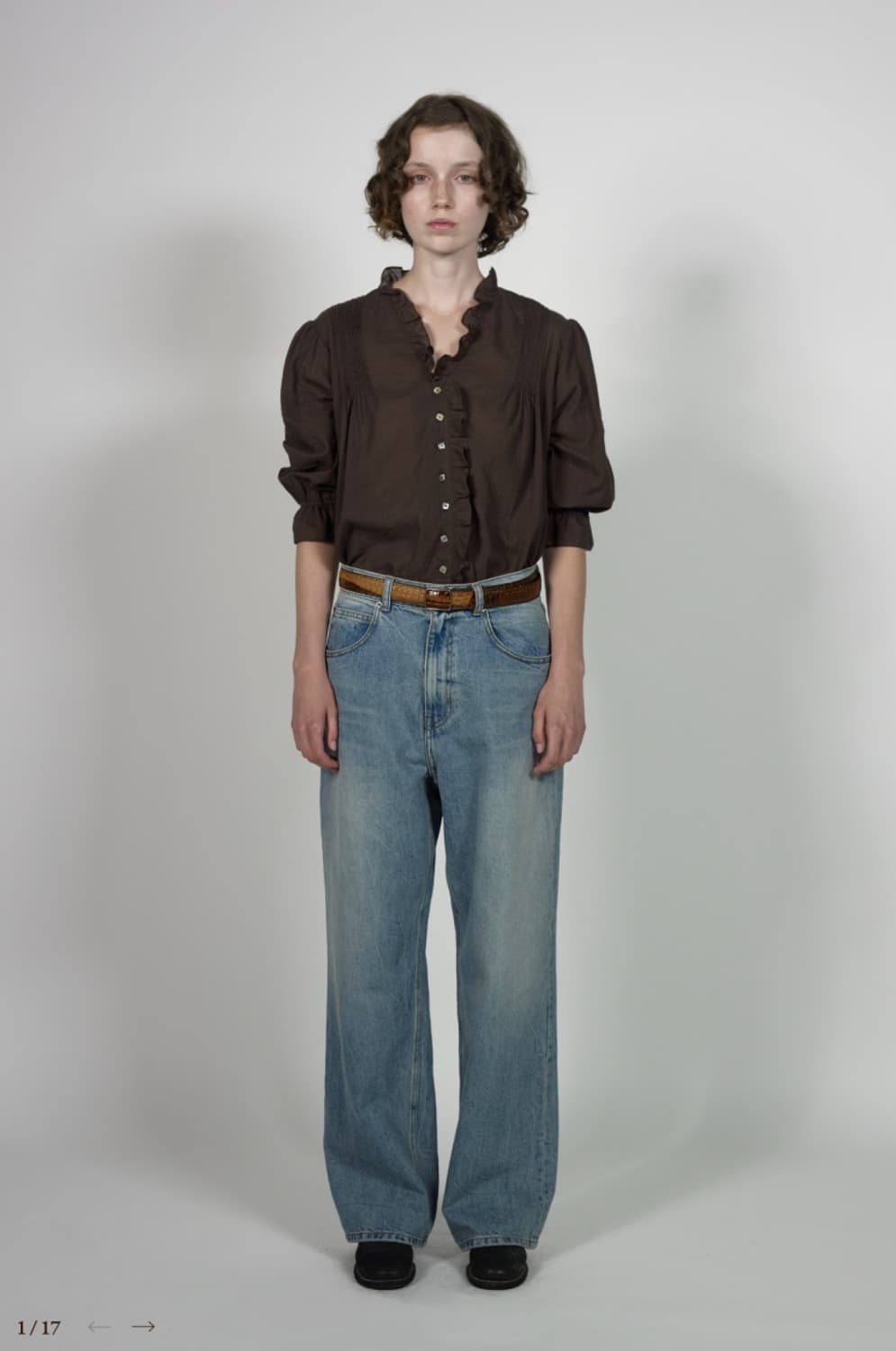 비아플레인 빅토리아 블라우스 브라운 상품이미지2