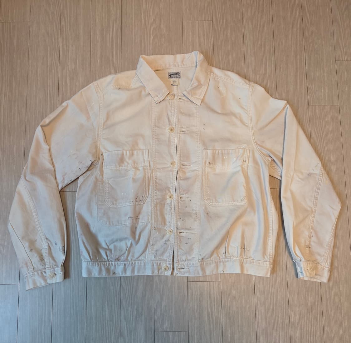 더블알엘 rrl 페인트 스플래터 사틴 워크재킷 L 상품이미지3