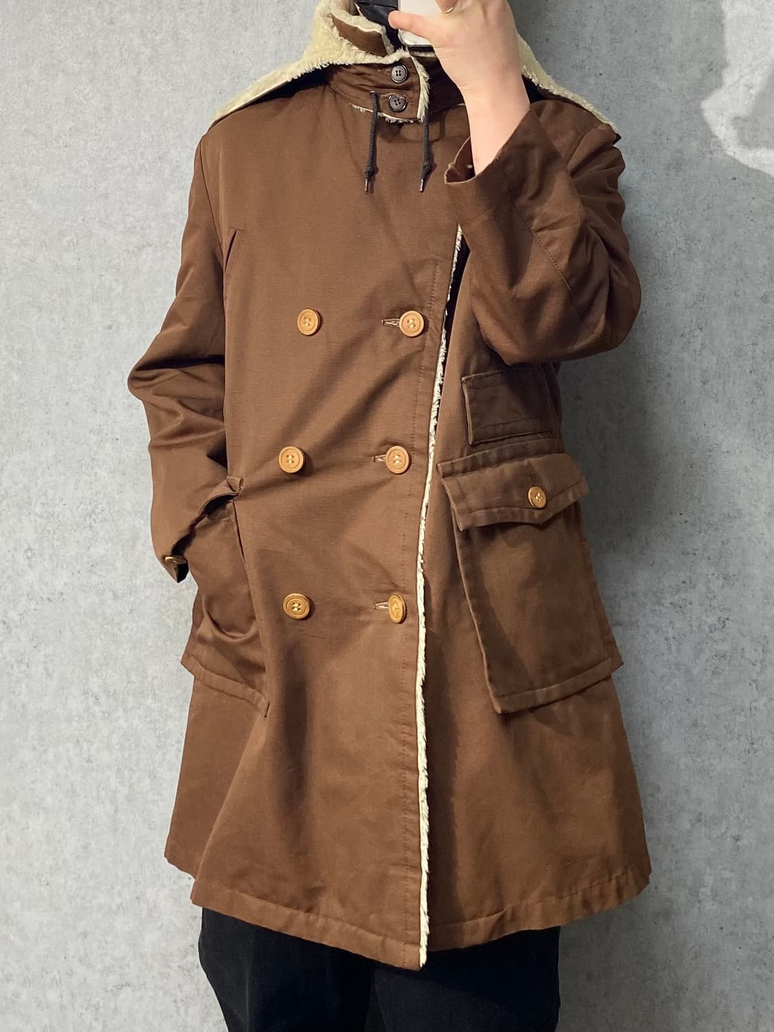 [L] 90s  MCGREGOR 맥그리거 브라운 시어링 후드 코트 상품이미지10