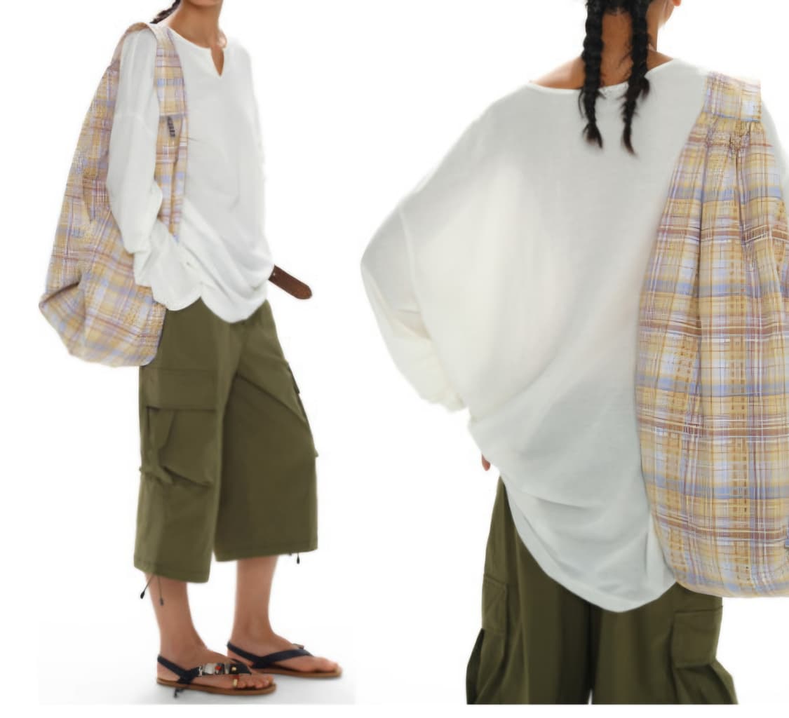 oinimi 옐로우체크 숄더 크로스백 상품이미지1