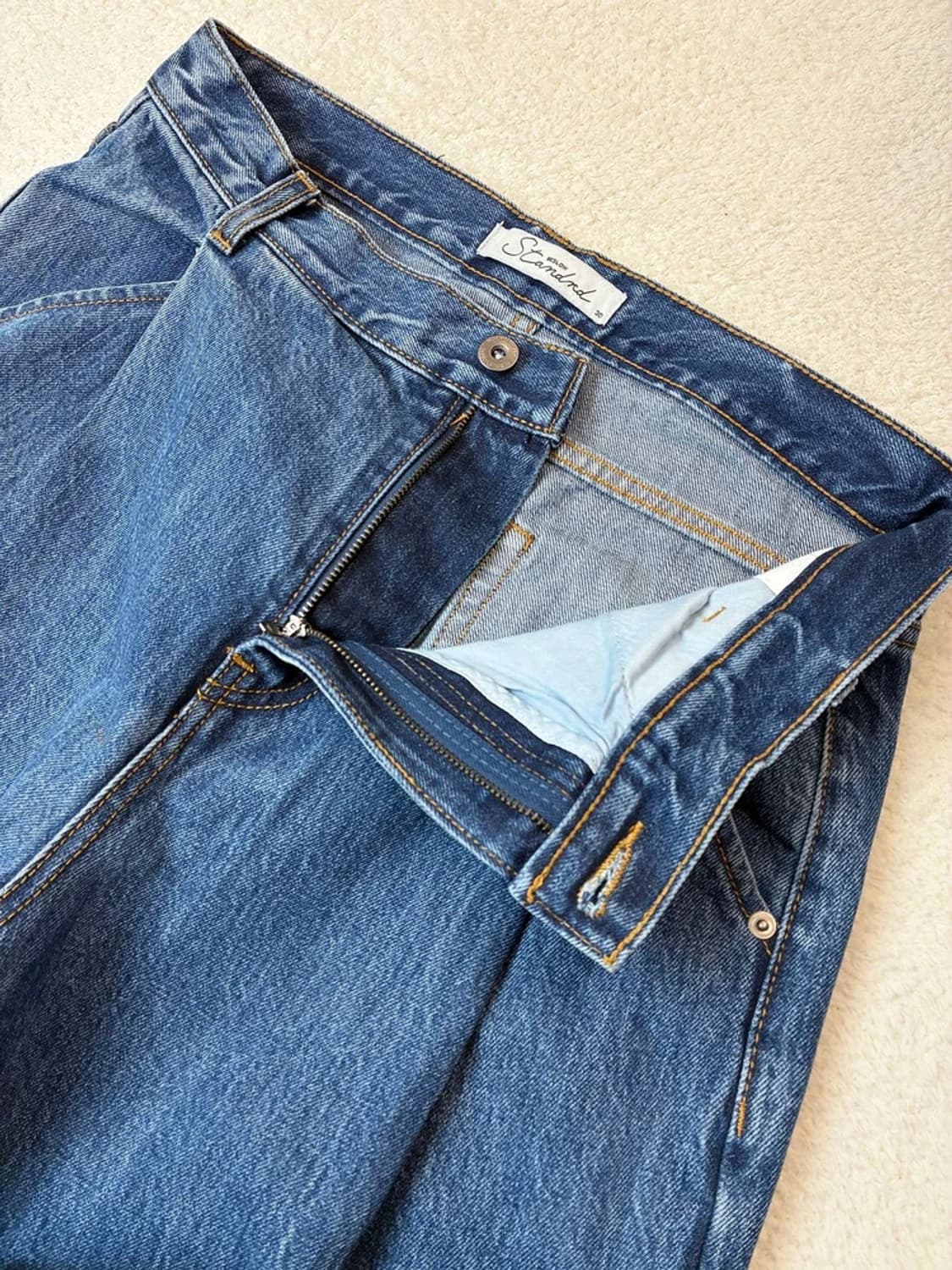 비슬로우 콘밀 원턱 와이드 데님 팬츠 PN6196 상품이미지3