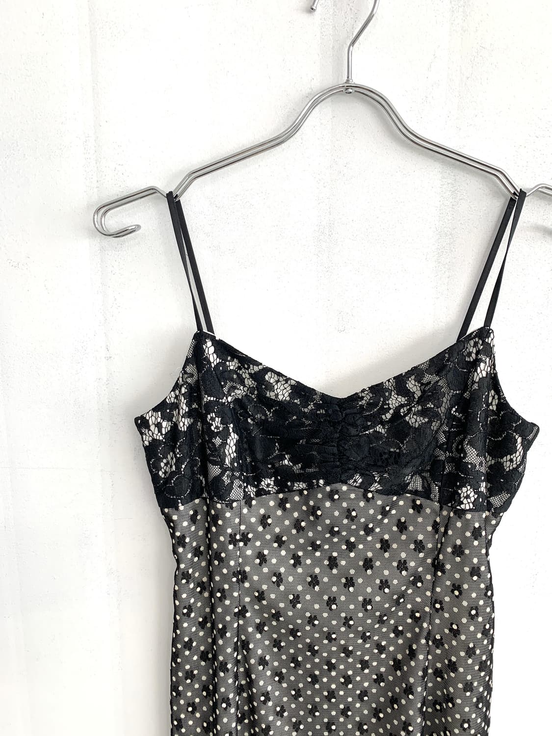 Black Dot Lace Mini Slip Dress 상품이미지2