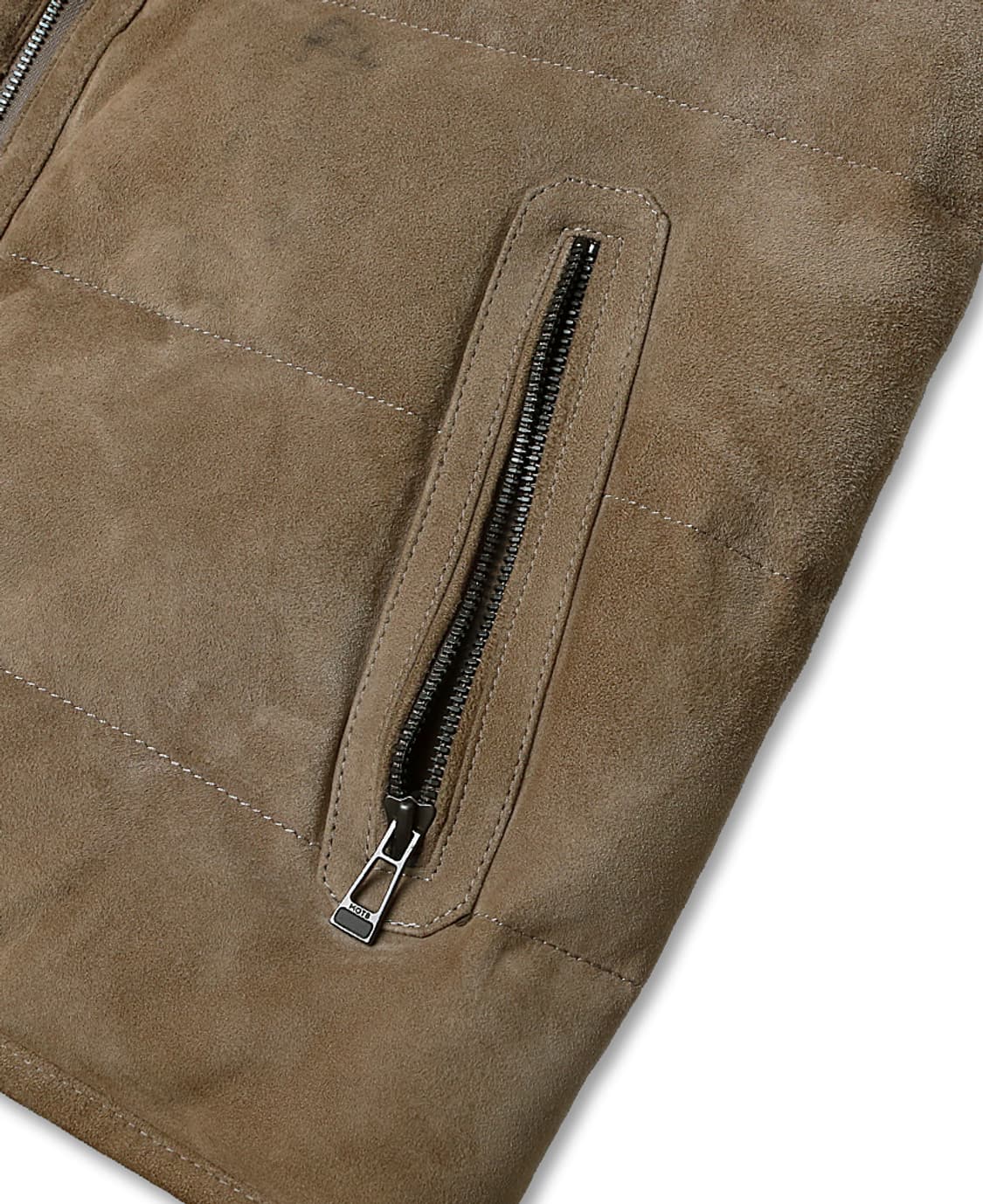 맨온더분 [Man On The Boon] 염소 스웨이드 구스 패딩 베스트 상품이미지5