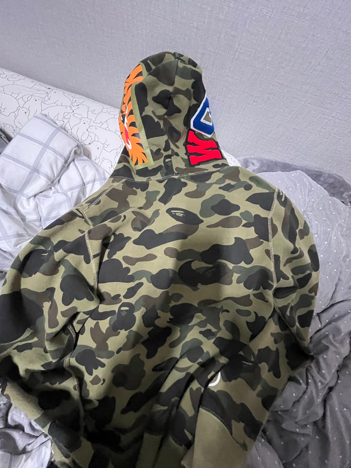 베이프 카모 샤크 후드 집업 M 상품이미지2