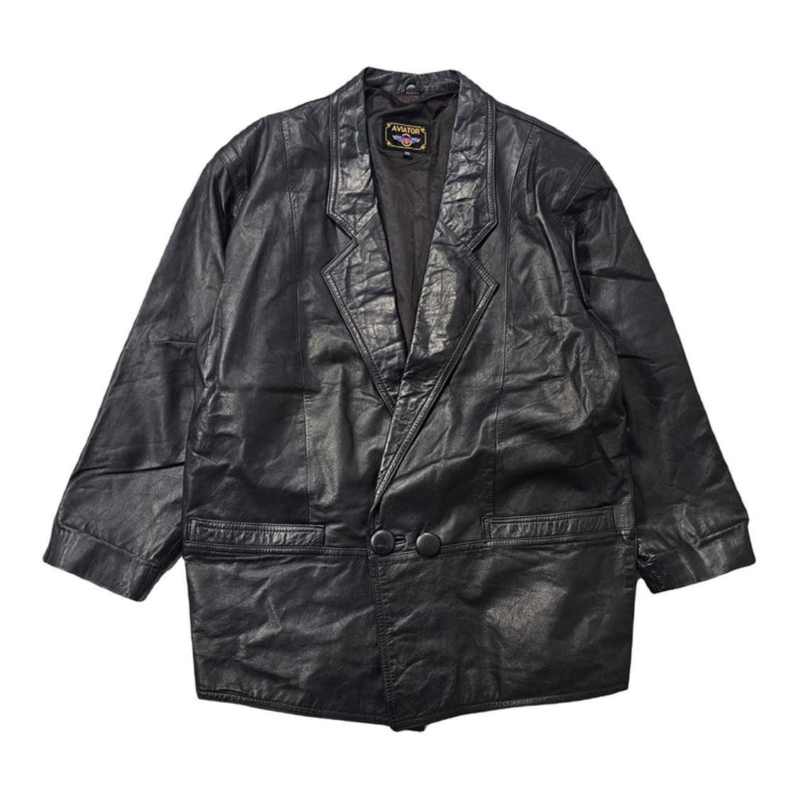 AVIATOR 빈티지 리얼레더 블레이저 46 상품이미지1