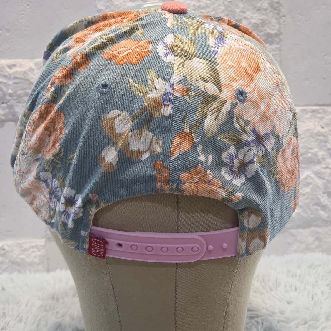 L8-7:크리틱 플로럴 코튼 캡 핑크 그린(56-59) 상품이미지5