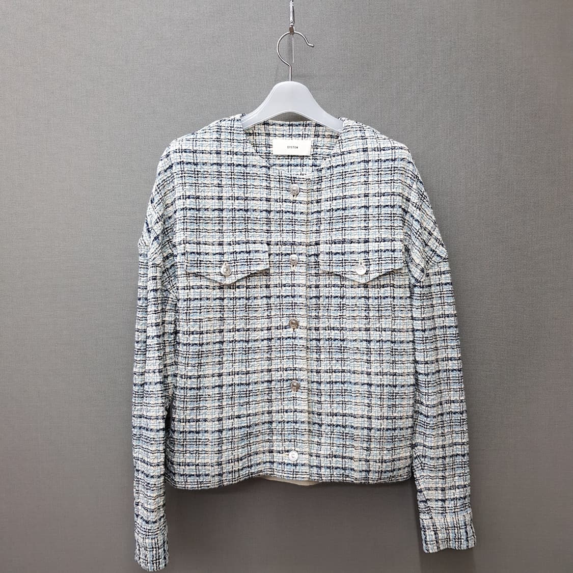 한섬 시스템  트위드 크롭 자켓 82-90-160사이즈 (택달린 새제품) 상품이미지1