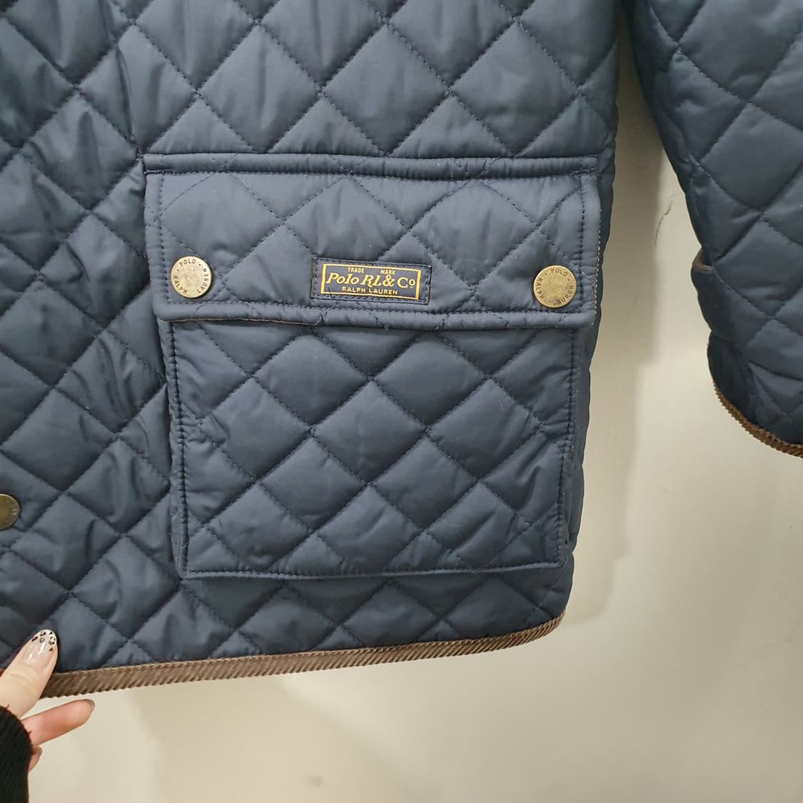 L 폴로랄프로렌 남성 네이비 다이아몬드퀄팅 누빔 자켓 점퍼 상품이미지4