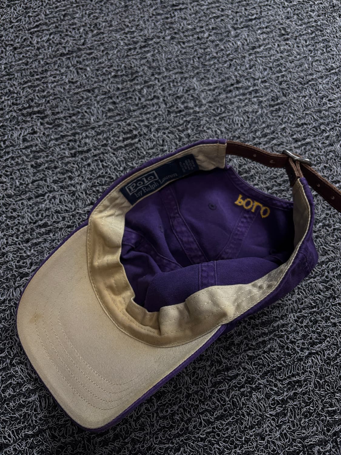 폴로 랄프로렌 포니 로고 가죽 스트랩 퍼플 볼캡 1828 상품이미지6