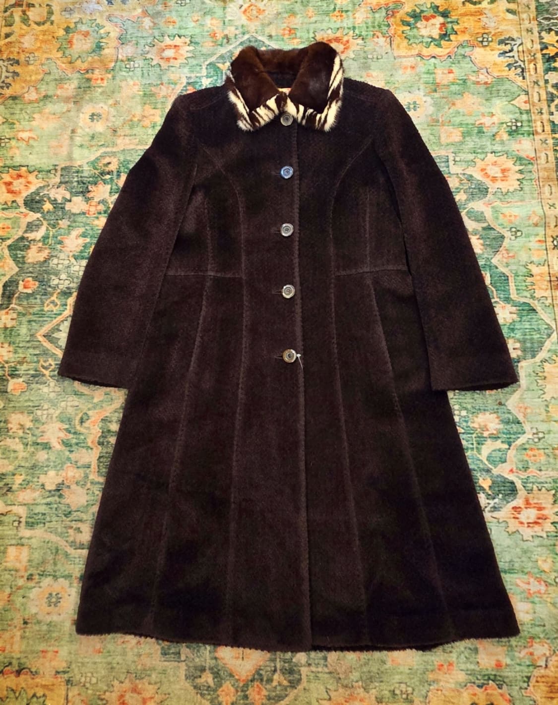 이태리 아라벨(ARABEL)밍크카라 캐시미어 빈티지코트 상품이미지6