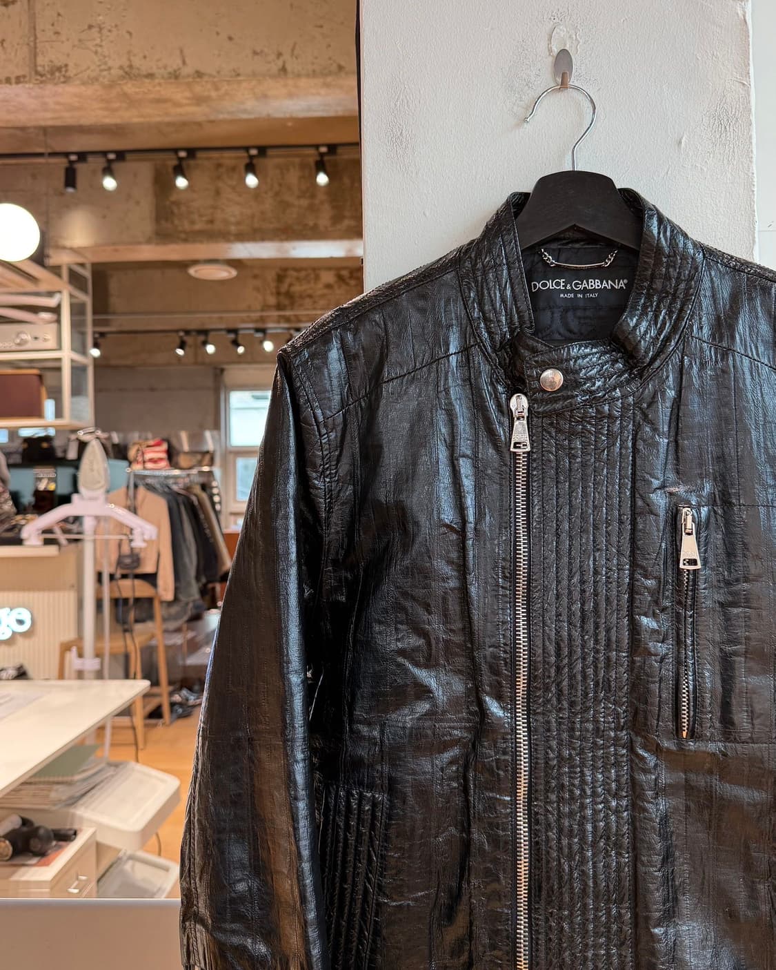 돌체앤가바나 블랙 일 스킨 바이커 자켓  상품이미지4
