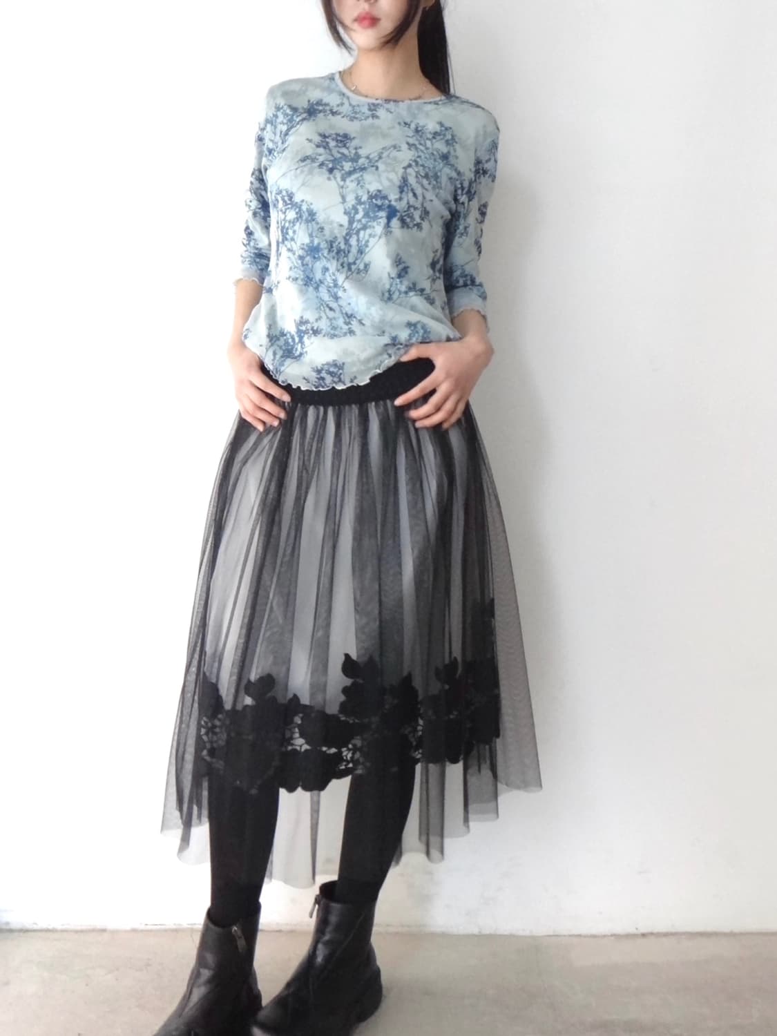 Double layer sheer twig sleeveless  상품이미지2