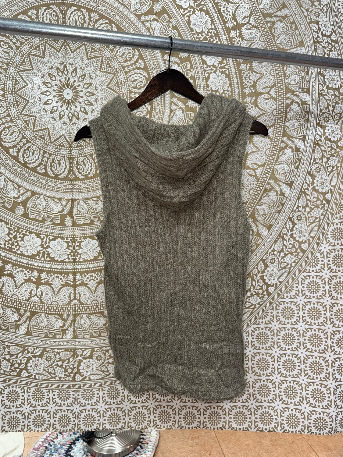 BNX 빈티지 여성 니트 후드 베스트 자켓  상품이미지5