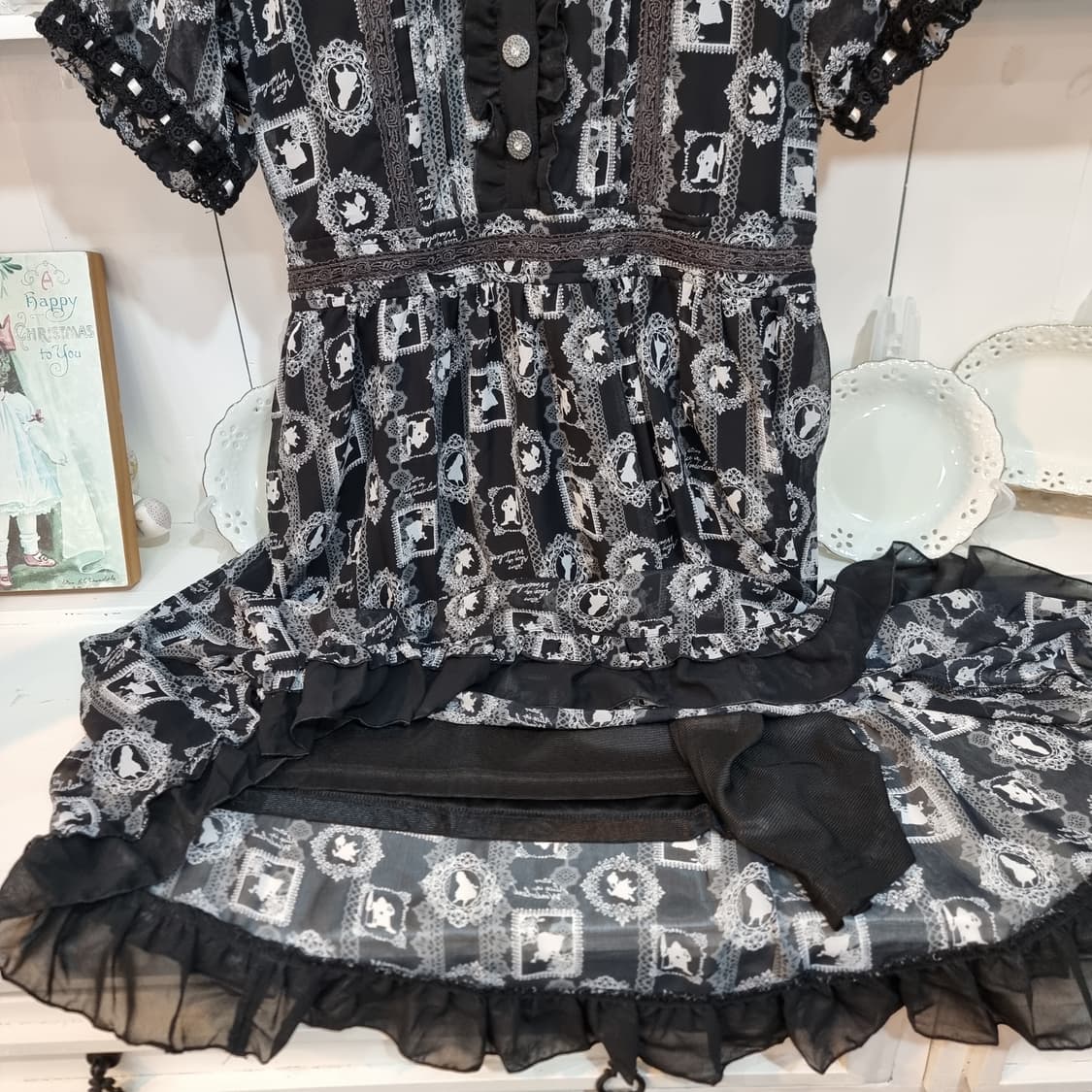 axes femme 블랙 패턴 원피스 상품이미지8