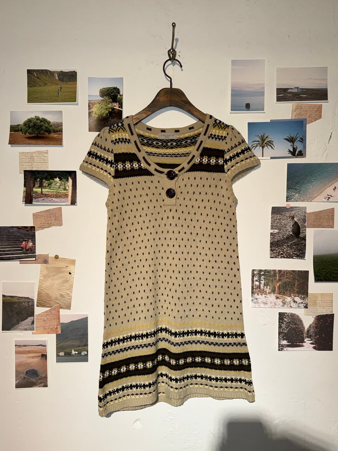 노르딕 니트 반팔 원피스 상품이미지1