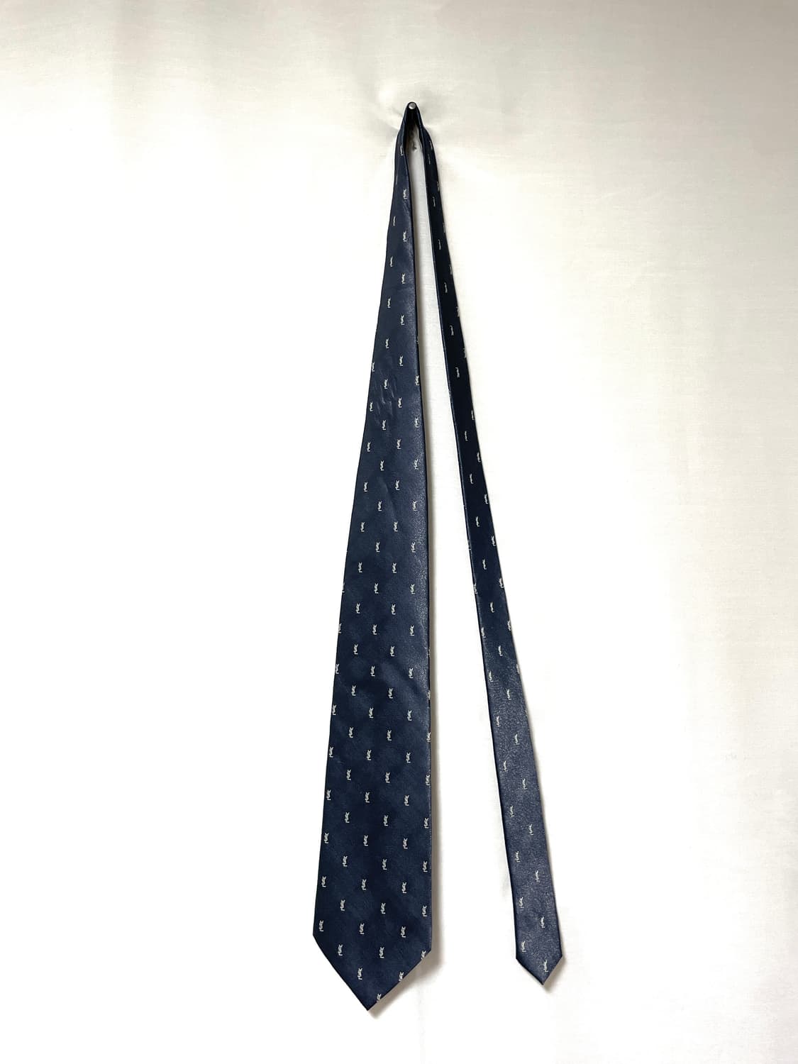 YSL 입생로랑 명품 정품 시그니처 모노그램 실크 넥타이 _ 딥블루 상품이미지5