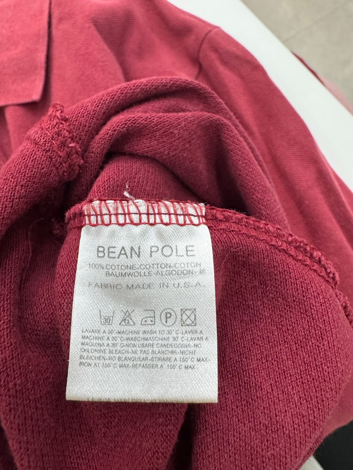 빈폴 빈티지 긴팔 피케셔츠 (와인 레드, XL, USA Fabric ) 상품이미지5