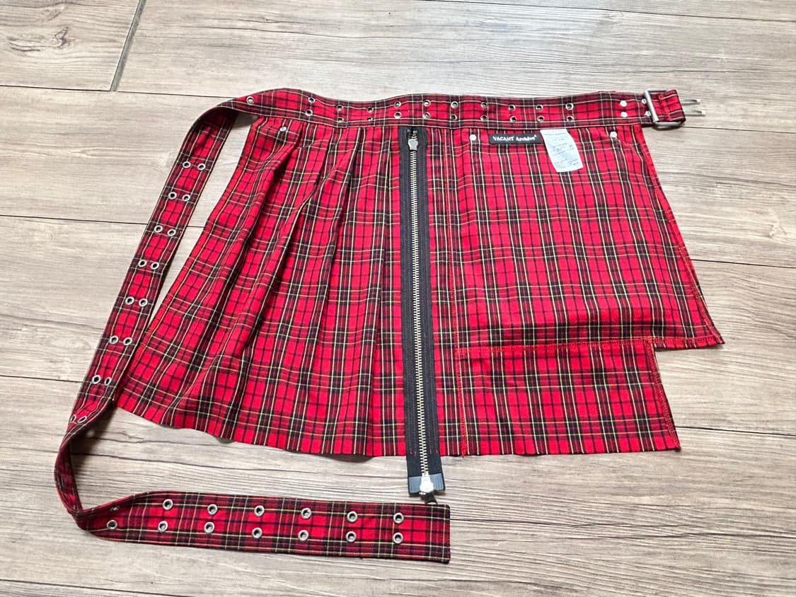 베이컨트 아카이브 체크 레이어드 스커트 벨트 상품이미지2